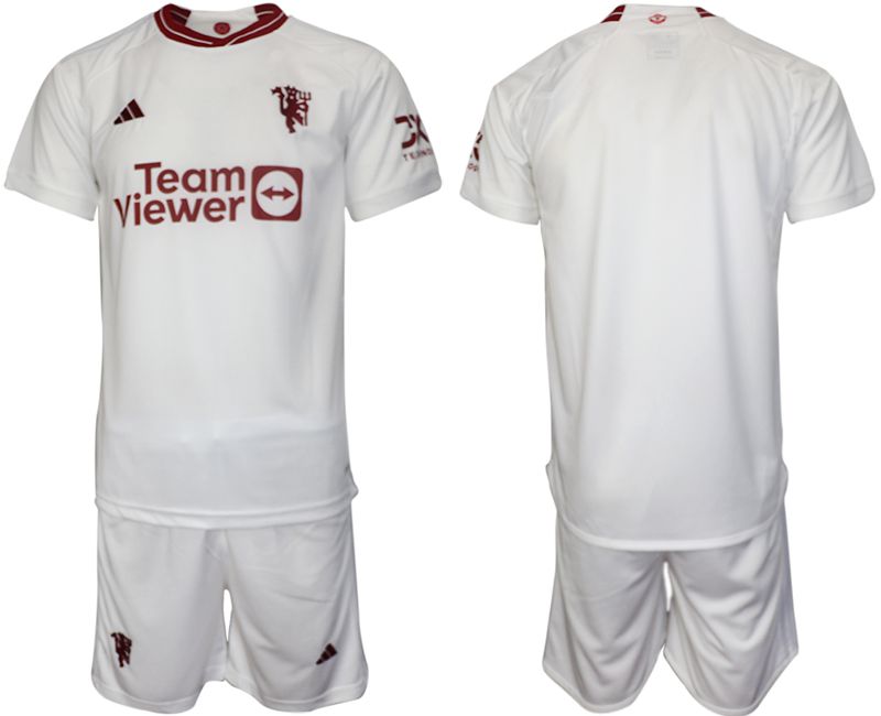 Men 2023-2024 Club Manchester United away blank white Soccer Jersey